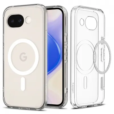 Husa MagSafe pentru Google Pixel 10a, Spigen, Ultra Hybrid, Transparenta Alba ACS11276