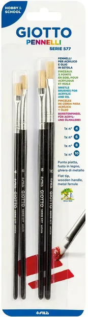Set de pensule plate Giotto Art 577 - 4 buc