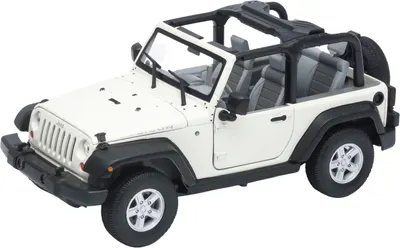 Mașină metalică Welly - 2007 Jeep Wrangler Rubicon, alb, 1:24
