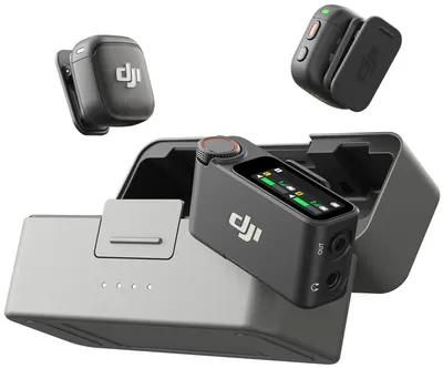 Microfon DJI - Mic 3, 2 TX + 1 RX + Charging Case, negru
