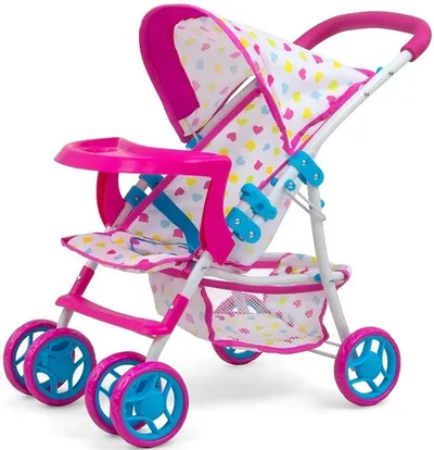 Carucior pentru papusi Milly Mally - Kate, albastra-roz