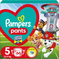 Pampers Pants Paw Patrol Size 5 scutece de unică folosință tip chiloțel 11-17 kg 66 buc