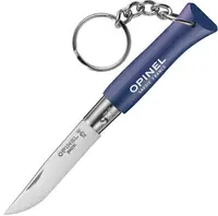 Cuțit pliabil cu breloc Opinel Inox - Colorama, №4, albastru închis