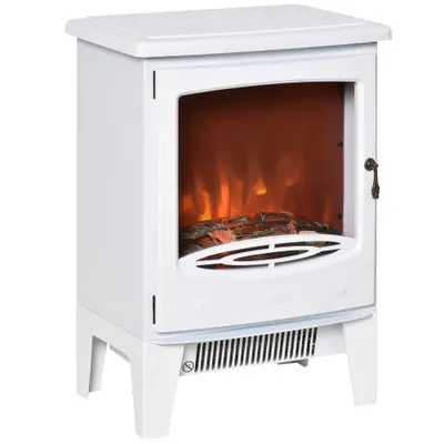 HOMCOM Semineu Electric de Podea soba cu Efect de Flacara, incalzitor cu Temperatura Reglabila, Acoperire 15-20m² | AOSOM RO