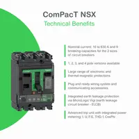 Intreruptor CompPacT NSX100HB1, 75 kA la 690 VAC, unitate de declansare MicroLogic 5.2 E 40A, 3 poli 3d