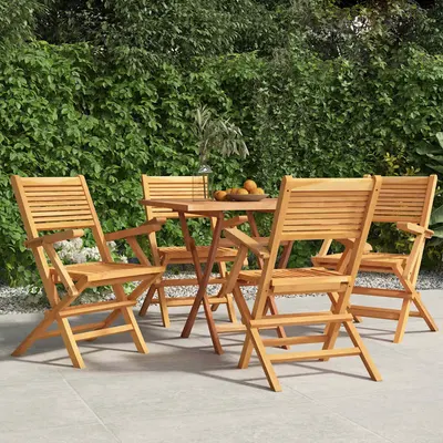 vidaXL Scaune pliante 4 buc 55x62x90 cm lemn masiv de tec