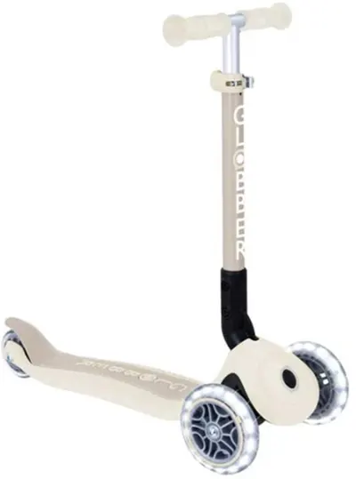 Trotinetă pliabilă Globber - Junior Foldable Lights Eco, alb