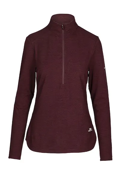 Bluza slim-fit cu fenta cu fermoar Kansa - Visiniu
