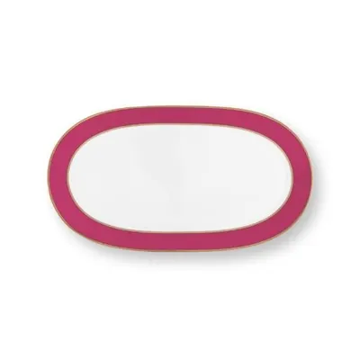 Platou din porțelan, Pip Studio, Gold-Pink, 28x16x2cm, colecția Pip Chique