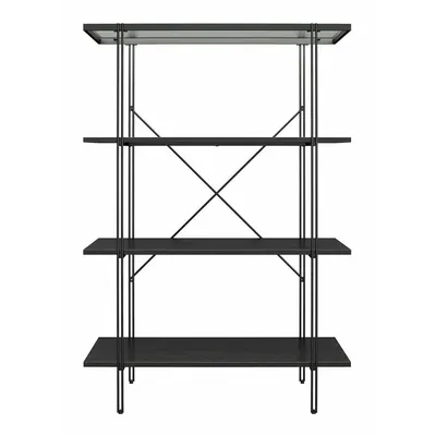 Bibliotecă neagră cu aspect de stejar 79x117 cm Wainwright - Queer Eye