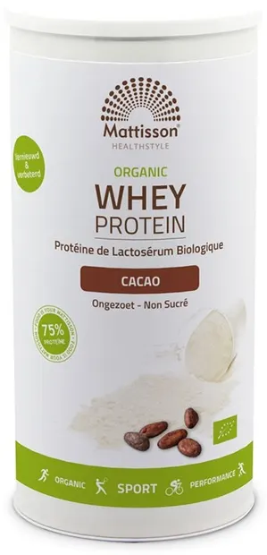 Organic Whey Protein, cacao, 450 g, Mattisson Healthstyle