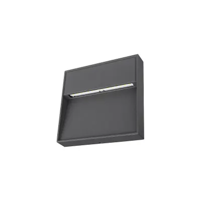 Aplica de exterior Santiago, 4W, 15 LED-uri SMD, lumina alb neutra, IP54, 15x15x2.6 cm, gri