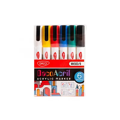 Marker acrilic, MK503, 6buc/set Daco