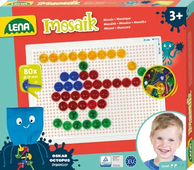 Set pentru mozaic Lena - Transparent, 80 piese, Ø15 mm