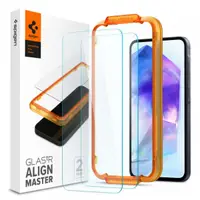 Folie de protectie Ecran Spigen GlastR Align Master pentru Samsung Galaxy A55 5G A556, Sticla Securizata, Full Glue, Set 2 bucati AGL07775