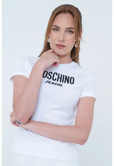 Tricou slim fit cu logo - Negru/Alb optic