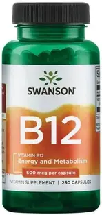 Vitamin B12, 500 mcg, 250 capsule, Swanson