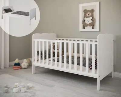 Patut evolutiv Isabel 3 in 1, pat bebe, junior, pat prescolar cu somiera reglabila si trepte detasabile 140 x 70 cm