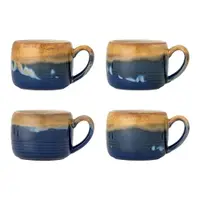 Căni albastre/maro 4 buc. din gresie 400 ml Sheen – Bloomingville