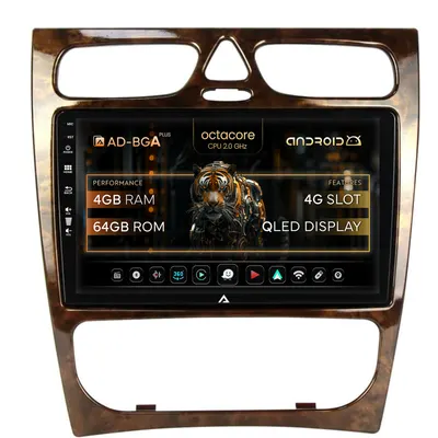 Navigatie Benz C Class (W203) (2002-2004), Android, A-Octacore 4GB RAM + 64GB ROM, 9 Inch - AD-BGA9004+AD-BGRKIT416V3