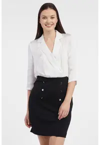 Rochie cu design 2-in-1 - Alb/Negru