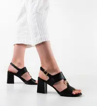 Sandale cu toc Cline Negre