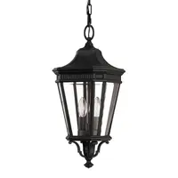 Lampa suspendata Cotswold Lane 2 Light Medium Chain Lantern – Black