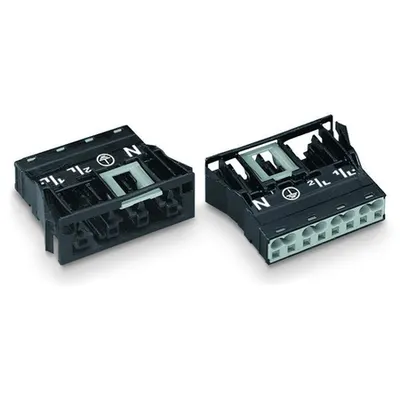 Snap-in socket; 4-pole; Cod. A; 4,00 mm²; black