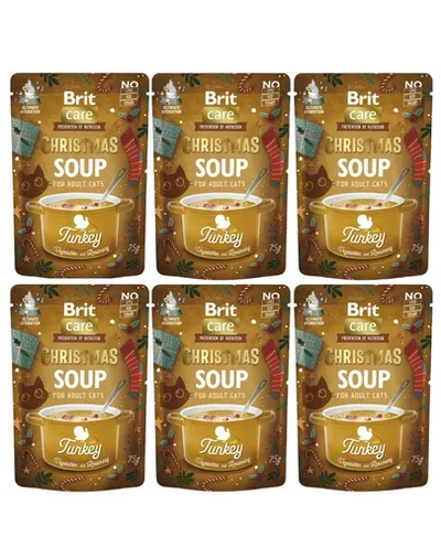BRIT Care Cat Christmas Soup Turkey 6x75 g supă pentru pisici, curcan și legume