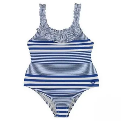 Costum de baie intreg (3752) cu dungi, Albastru Alb, 2 ani, 92 cm