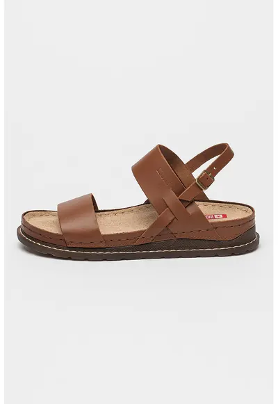 Sandale slingback de piele - Maro scortisoara