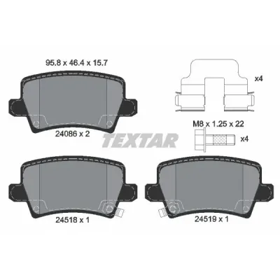 Set placute frana, frana disc TEXTAR 2408601