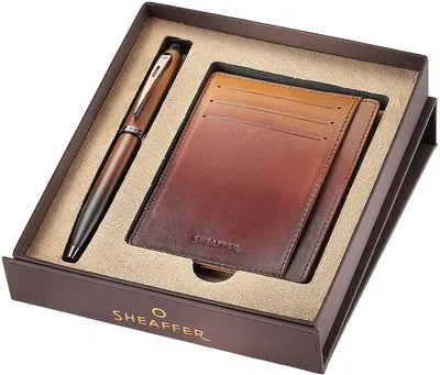 Set pix Sheaffer 100 - Coffe Edition, cu husă pentru carduri