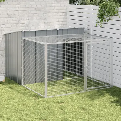 Gossi cusca de caini cu tarc, antracit 153x194x110 cm otel galvanizat