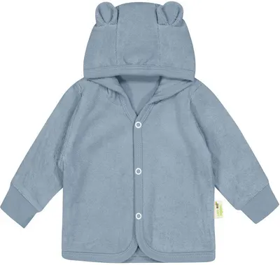 Pulover cu urechi pentru copii Bio Baby - 74 cm, 6-9 luni, albastru frotte