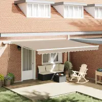 vidaXL Copertină retractabilă Bej 450 × 300 cm Țesătură și Aluminiu