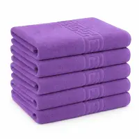 Set 5 prosoape mari 70x130cm, din 100% bumbac pakistanez, 500g, Mov