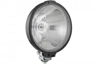 Far universal stanga dreapta (faza lunga, H3 T4W, 12 24V, diametru 190mm, transparent, plastic, negru, lumini pozitie, fara bec)