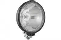 Far universal stanga dreapta (faza lunga, H3 T4W, 12 24V, diametru 190mm, transparent, plastic, negru, lumini pozitie, fara bec)