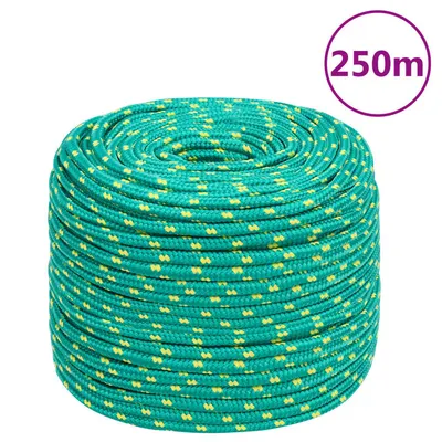 vidaXL Frânghie de barcă, verde, 8 mm, 250 m, polipropilenă