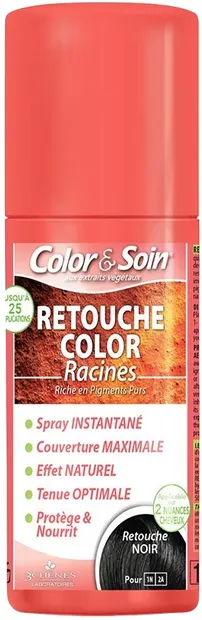 3 Chenes Color & Soin Spray pentru colorarea părului, Negru, 75 ml