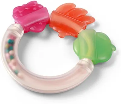 Jucărie zornăitoare pentru bebeluși cu inel de dentiție Babyono - 1594, multicolor