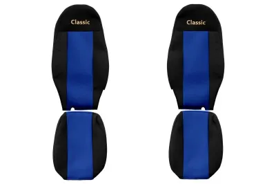 Set huse scaun textil camion compatibile cu Volvo FH 3 (01.2009-12.2012) cu 2 centuri