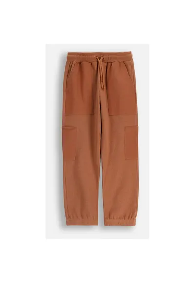 Pantaloni cargo - ZC5120103YBK-018 - bumbac - maro - pentru baieti - cu buzunare mari