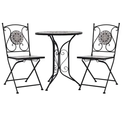 Gossi set bistro mozaic, 3 piese, gri, placa ceramica