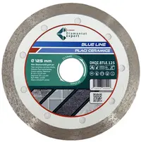 Disc DiamantatExpert pt. Ceramica, Gresie Portelanata de Duritate Medie, Placi 125x22.23 (mm) taiere uscata sau umeda, Blue Line Profesional - DXQZ.BTLE.125