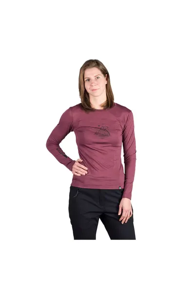 Tricou lana merino dama Aila - Visiniu