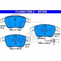 Set placute frana, frana disc ATE 13.0460-7256.2