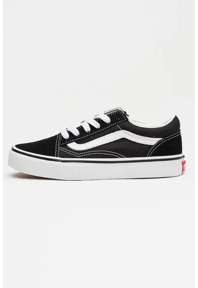Tenisi Old Skool din piele intoarsa - Alb/Negru