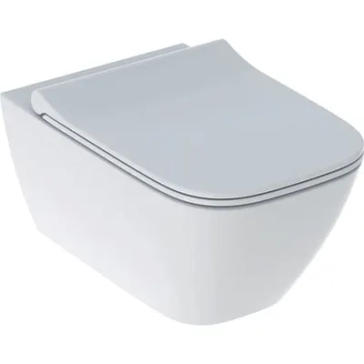 Vas wc suspendat rimless cu capac soft close Geberit Smyle Square, alb